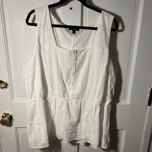 Lane Bryant size 22 white tank top blouse